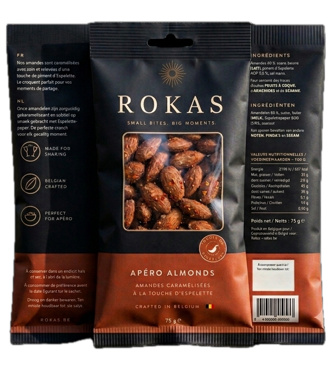 ROKAS Apéro Almonds — flowpack 75 g